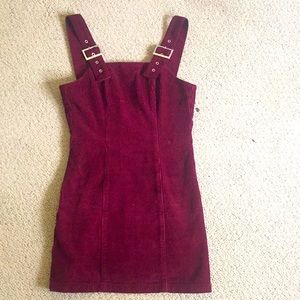 Top Shop Burgundy Corduroy Dress